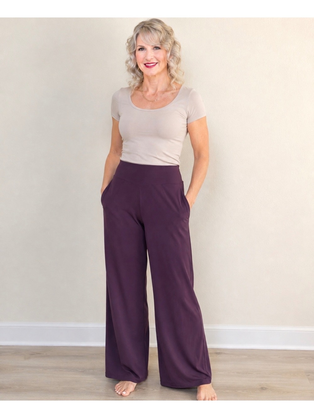 OFFLINE by Aerie Real Me XTRA High Waisted Wide Leg Pants XL Purple